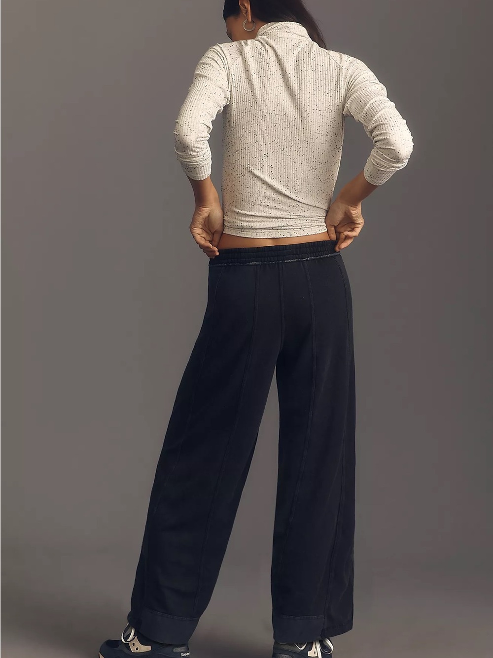 Daily Practice Anthropologie Charcoal Wide Leg Zip Hem Pants Utility Y2K - Picture 3 of 11